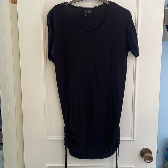 Long Black Shirt with Ruching. - Picture 1 of 4